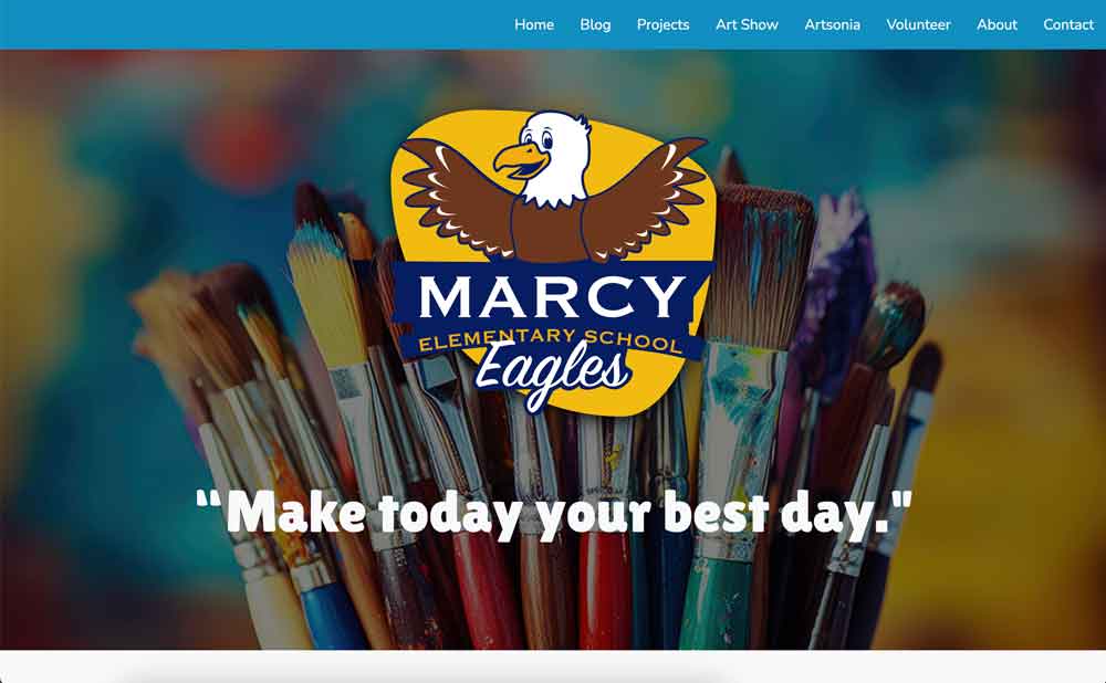 Homepage for marcy elementary art classroom